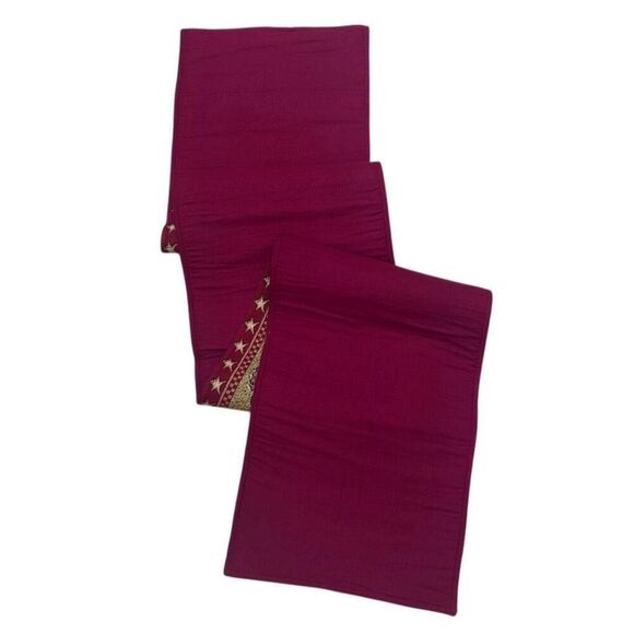 Vintage Christmas Tapestry Table Runner 72"x 13" Red Gold Snowman Angels Holiday - Picture 4 of 9